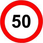 Maximum speed limit 50 km/h